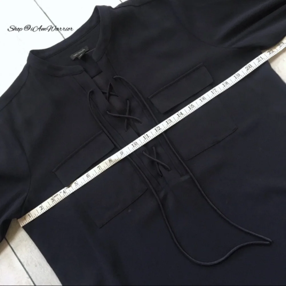 Ann Taylor NWT navy lace up tunic top *shop@iamwarrior